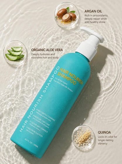 Moroccan Argan Oil Hydrating Shampoo, Deep Moisturizing Treatment Damage Repairing with Argan Oil to Help Strengthen & Frizz Control for Color Treated..