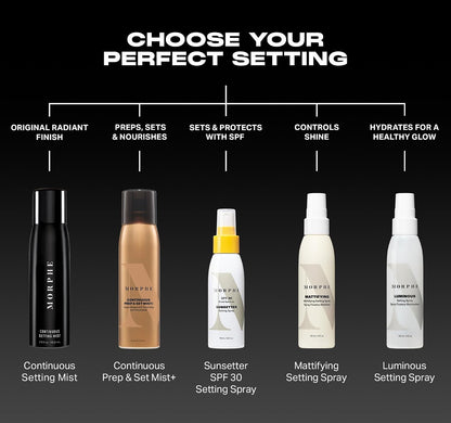 Morphe Continuous Prep & Set Setting Spray - Hydrating Setting Spray for Makeup & Skin Prep..