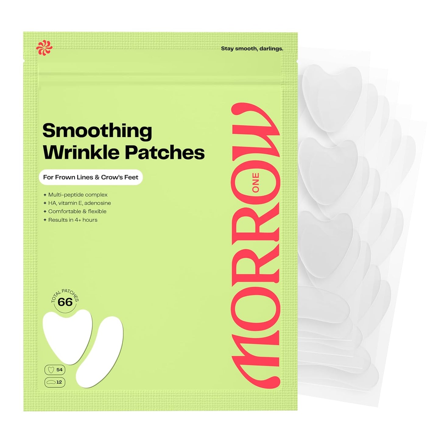 Morrow One - Peptide-Infused Smoothing Wrinkle Patches - Overnight Patches for Smoothing Fine Lines and Wrinkles..
