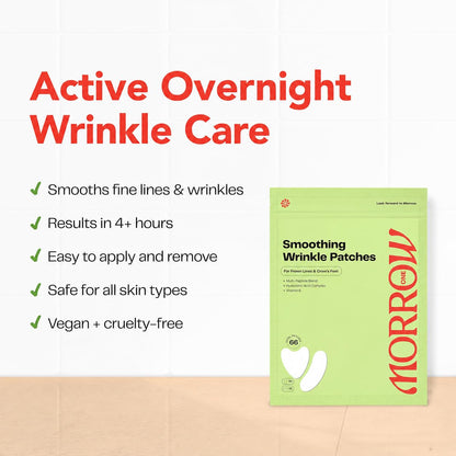Morrow One - Peptide-Infused Smoothing Wrinkle Patches - Overnight Patches for Smoothing Fine Lines and Wrinkles..