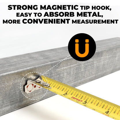 MulWark 25ft Metric Tape Measure, Measuring Tape Retractable, Easy Read Measurement Tape..