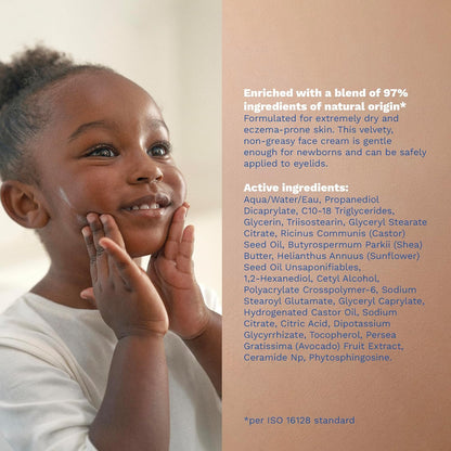 Mustela Stelatopia Eczema-Prone Skin Emollient Baby Face Cream - Face Moisturizer with Natural Avocado & Sunflower Oil..