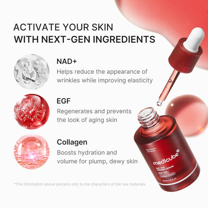 medicube NAD EGF Firming Serum for Face &amp; Neck | Anti-Aging Serum with EGF Peptide, NAD+ & Collagen ..
