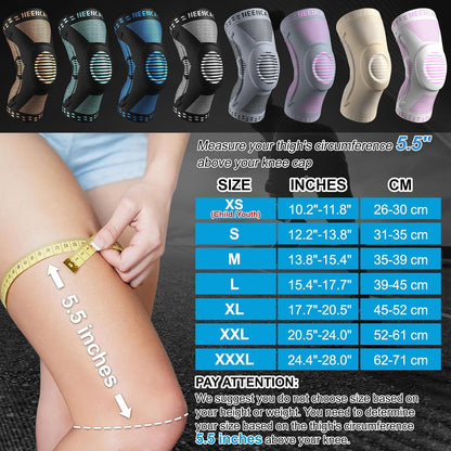 NEENCA Professional Knee Brace, Compression Knee Sleeve with Patella Gel Pad & Side Stabilizers