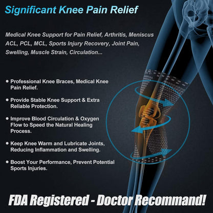 NEENCA Professional Knee Brace, Compression Knee Sleeve with Patella Gel Pad & Side Stabilizers