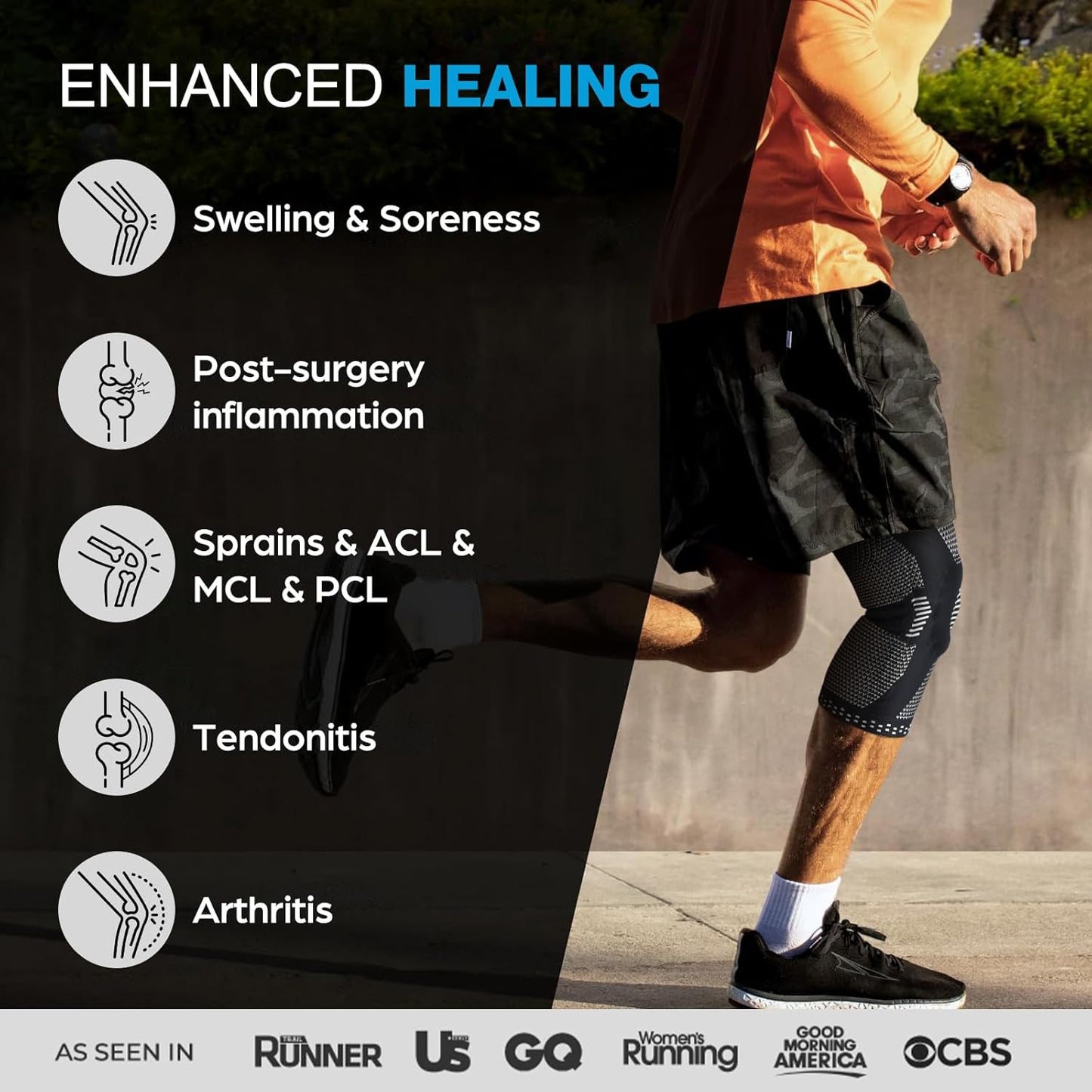 NEENCA Professional Knee Brace, Compression Knee Sleeve with Patella Gel Pad & Side Stabilizers