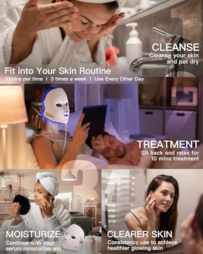 4D LED Red Light Therapy Mask for Face Skin Glowing