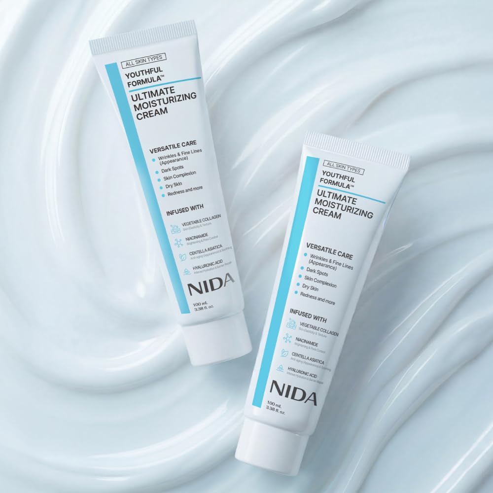 NIDA Youthful Formula™ Ultimate Moisturizing Cream | Centella Asiatica, Niacinamide, Hyaluronic Acid, Collagen..