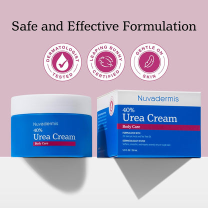 NUVADERMIS 40% Urea Cream - Full Body Moisturizing Cream for Extremely Dry Skin - Maximum Strength Urea Cream...