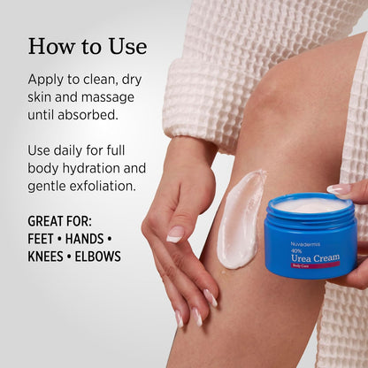 NUVADERMIS 40% Urea Cream - Full Body Moisturizing Cream for Extremely Dry Skin - Maximum Strength Urea Cream...