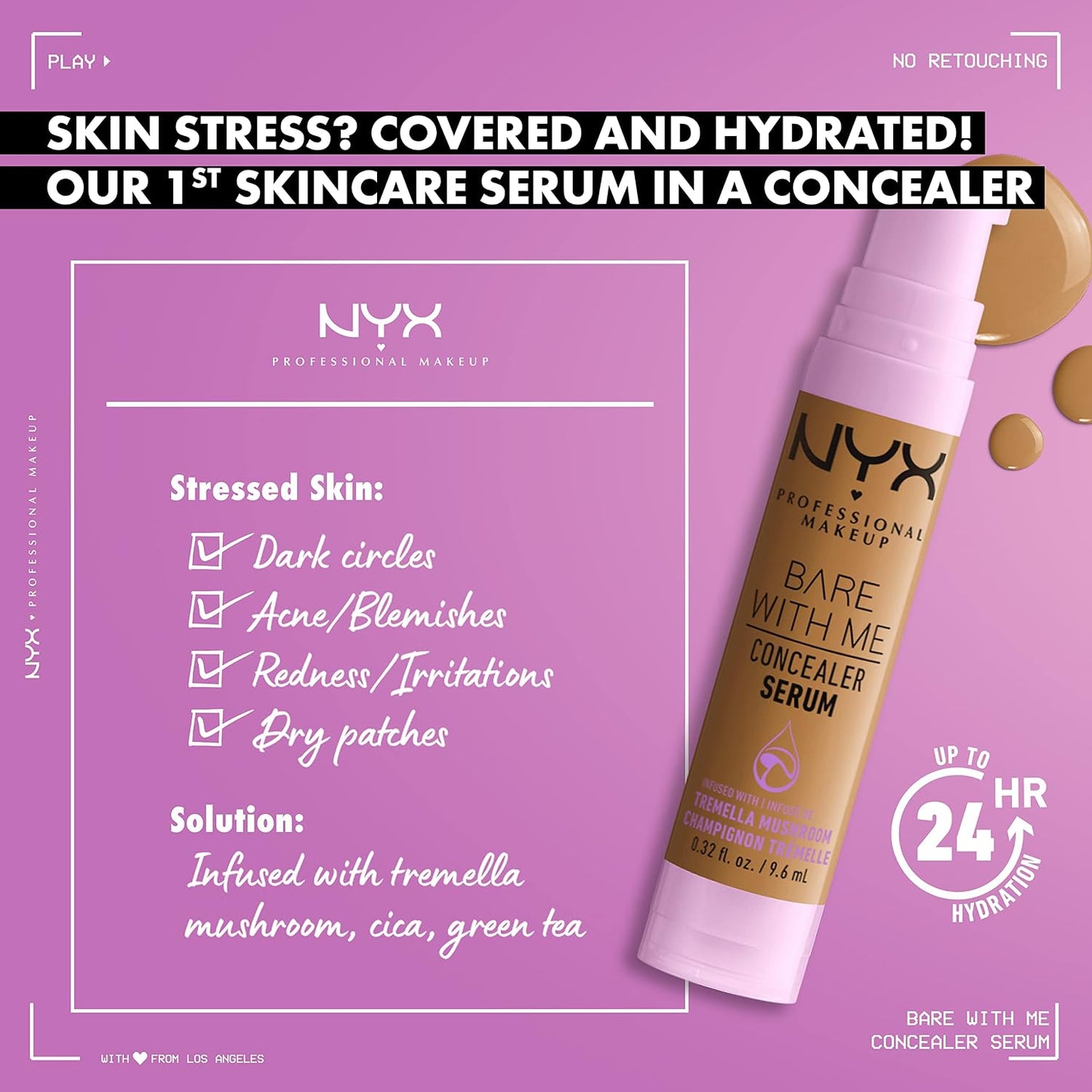 NYX PROFESSIONAL MAKEUP Bare With Me Concealer Serum, Concealer Makeup For Up To 24Hr Hydration..