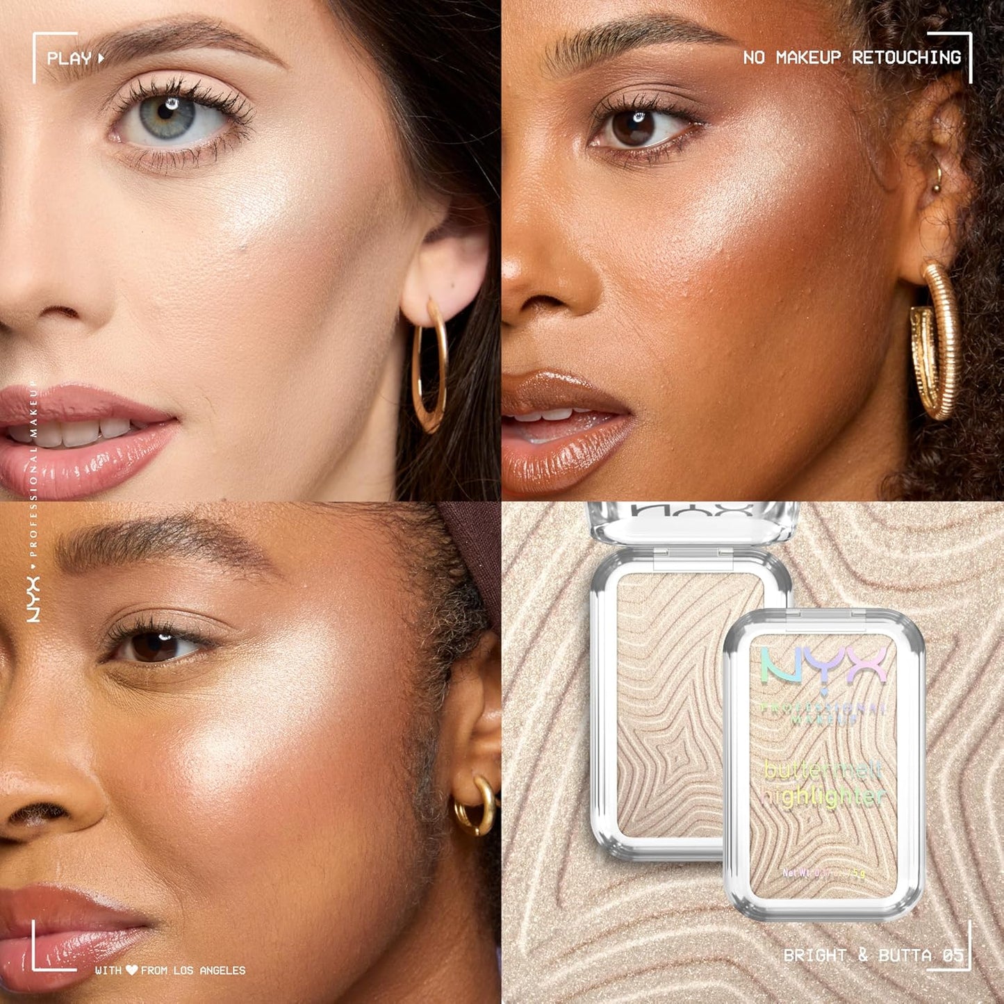NYX PROFESSIONAL MAKEUP Buttermelt Highlighter, Powder Highlighter Makeup, With Up to 12H Wear and High Impact Glow..