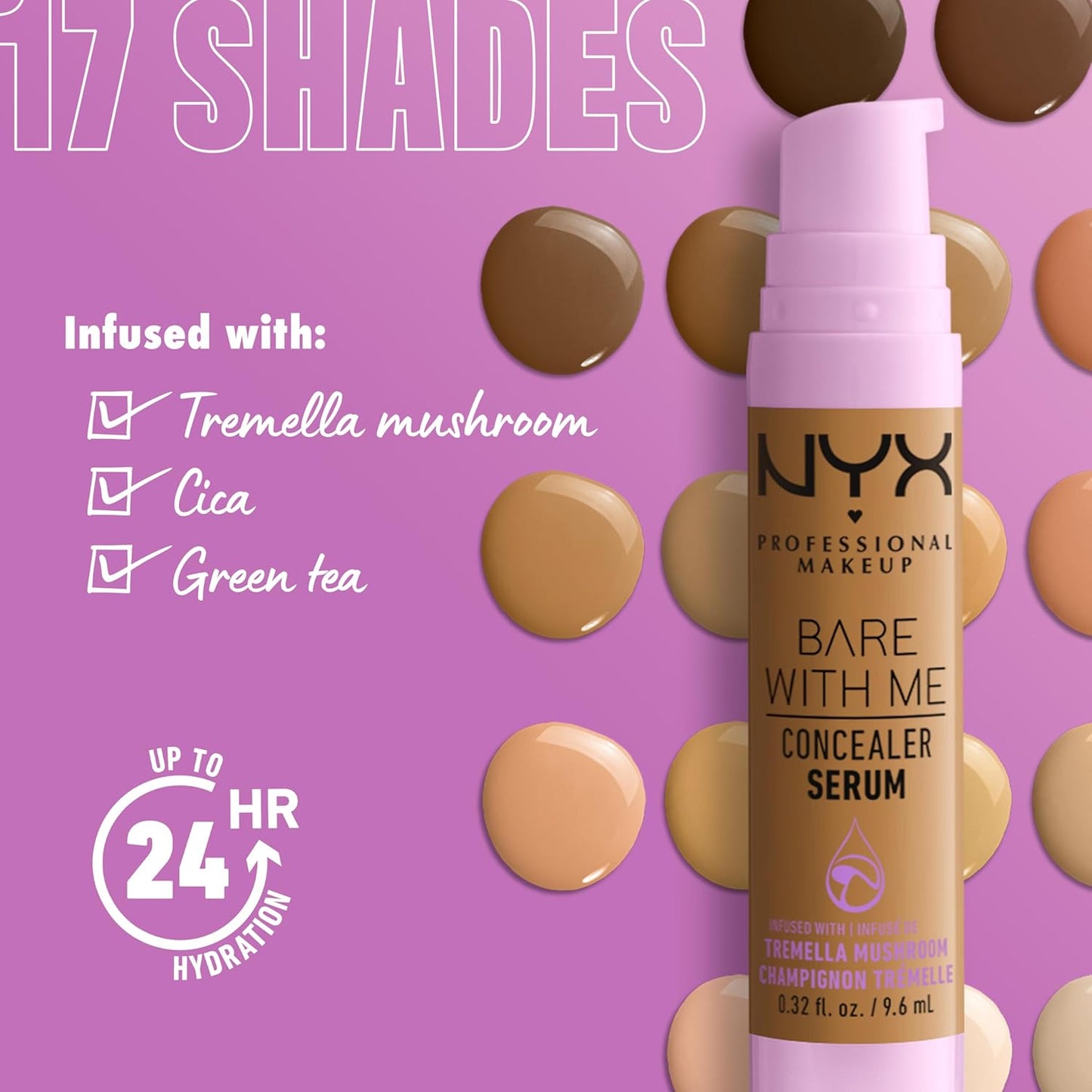 NYX PROFESSIONAL MAKEUP Bare With Me Concealer Serum, Concealer Makeup For Up To 24Hr Hydration..