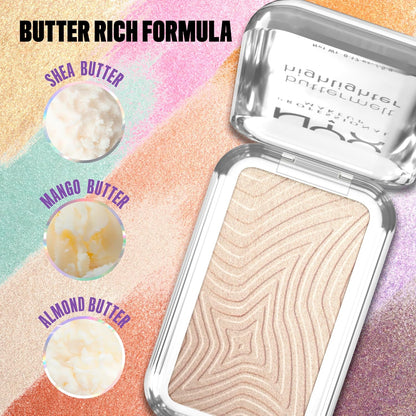 NYX PROFESSIONAL MAKEUP Buttermelt Highlighter, Powder Highlighter Makeup, With Up to 12H Wear and High Impact Glow..