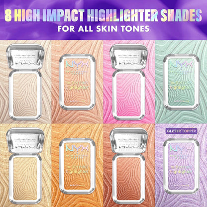 NYX PROFESSIONAL MAKEUP Buttermelt Highlighter, Powder Highlighter Makeup, With Up to 12H Wear and High Impact Glow..
