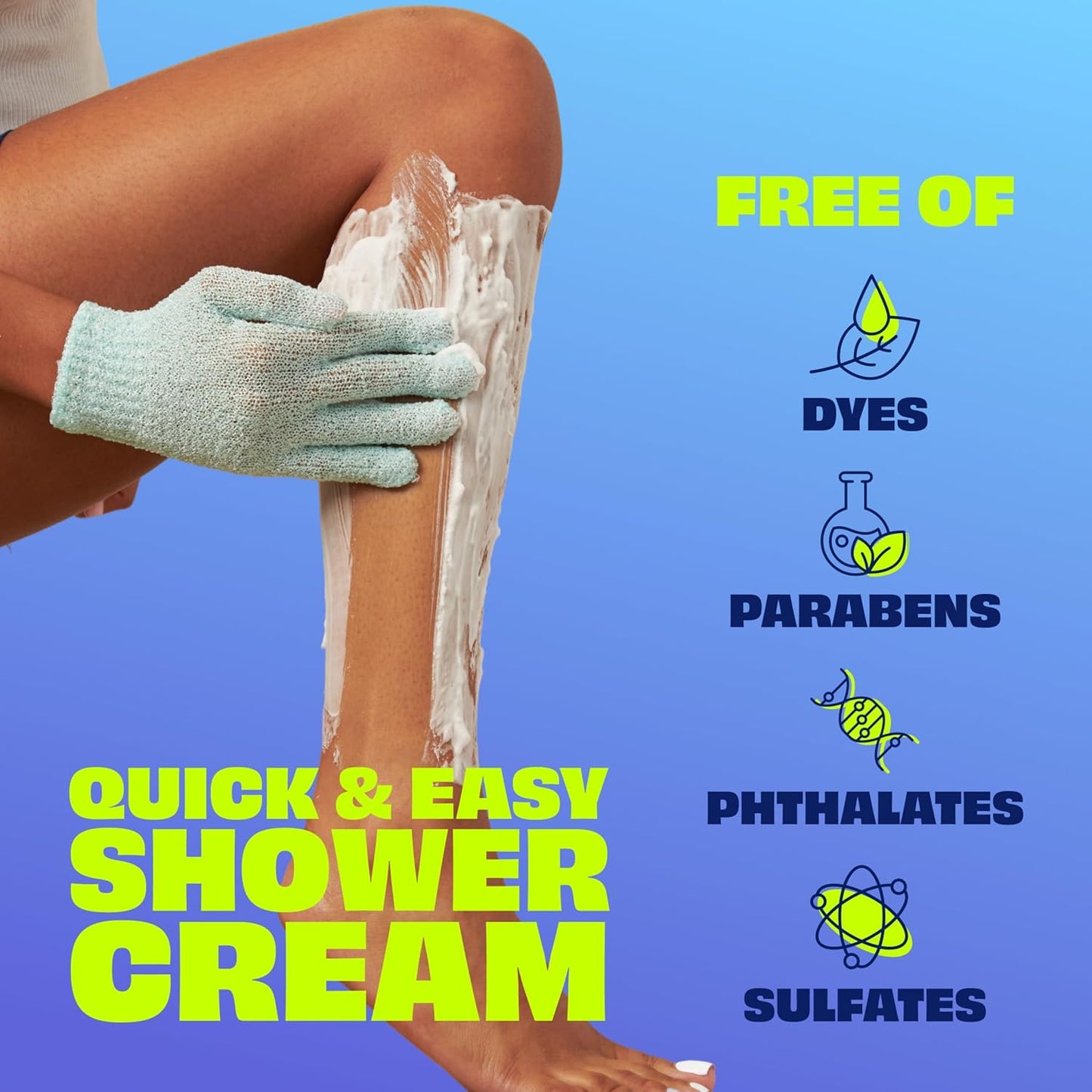 Nair Sensitive Shower Cream Hair Remover with Natural Coconut Oil and Vitamin E, Body Hair Removal Cream..