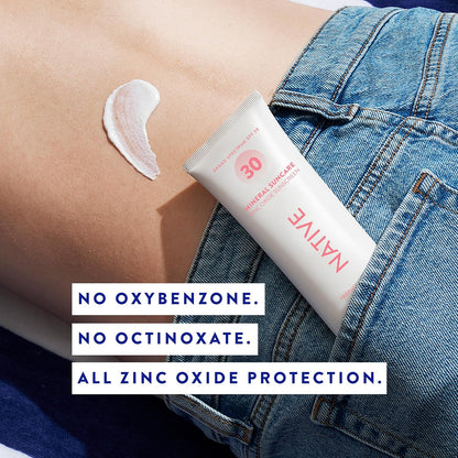 Native Sunscreen SPF 30, Zinc Oxide Dermatologist Tested Suitable for Sensitive Skin &amp; Hawaii Compliant, 5 Ounces..