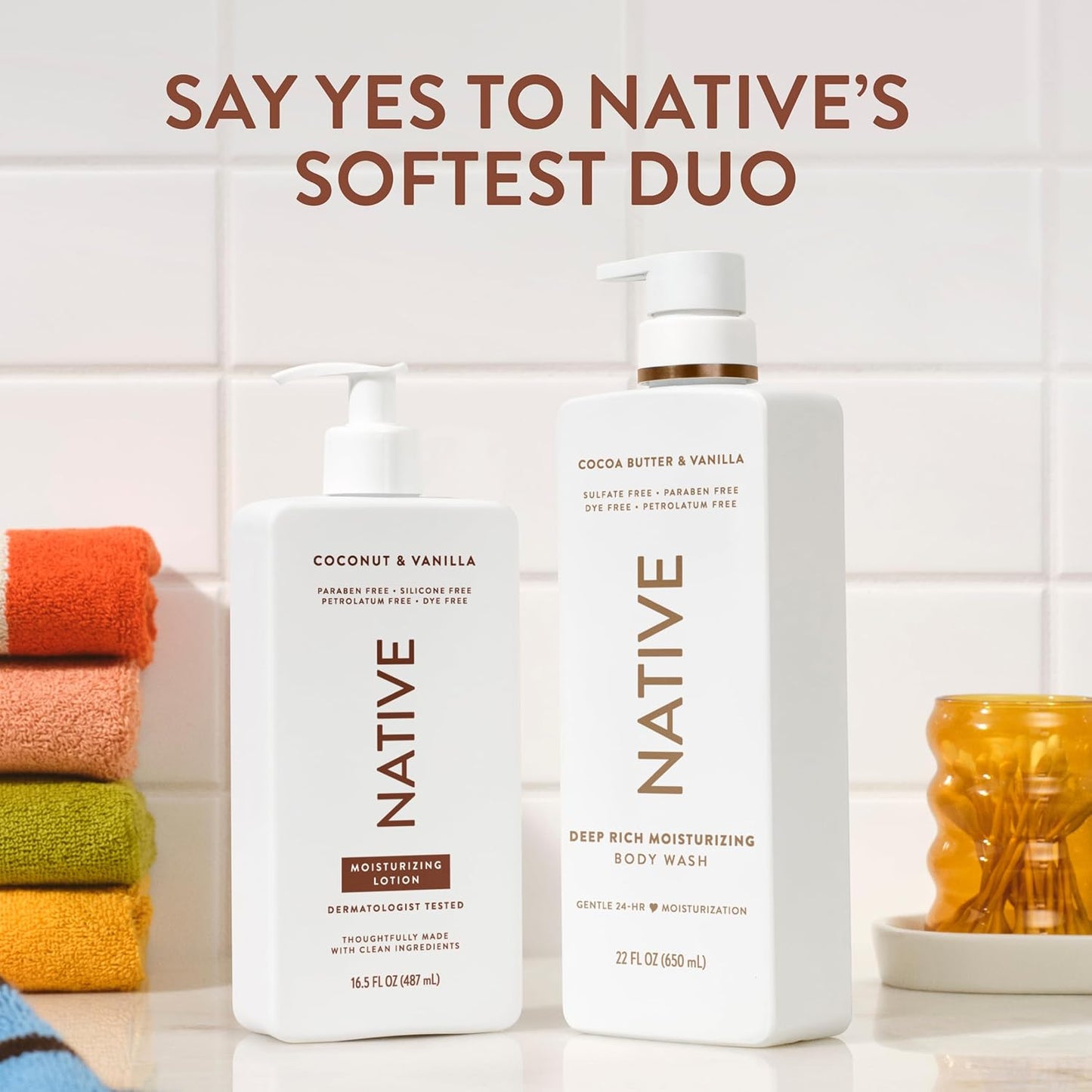 Native Cocoa Butter &amp; Vanilla Scent 24-Hour Moisturizing Bodywash for Women &amp; Men, Clean & Gentle, for Dry or Sensitive Skin..