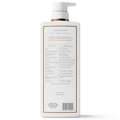 Native Cocoa Butter &amp; Vanilla Scent 24-Hour Moisturizing Bodywash for Women &amp; Men, Clean & Gentle, for Dry or Sensitive Skin..