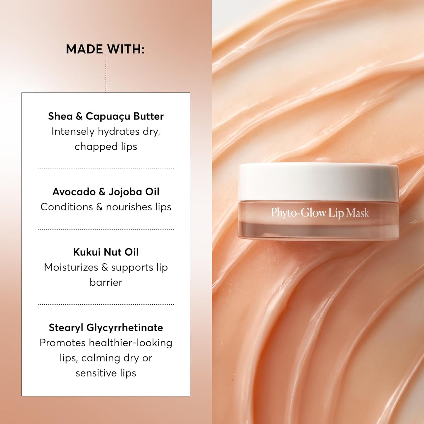 Naturium Phyto-Glow Lip Mask, Hydrating & Moisturizing Balm, Restores &amp; Replenishes for Nourishing Lips with Shea Butter