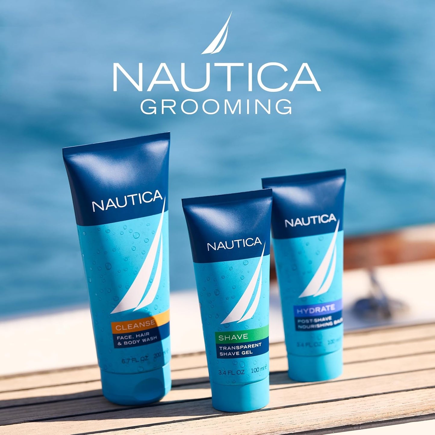 Nautica Grooming Aftershave Balm 3.3 fl oz (Pack of 1), Notes of Grapefruit, Lavender, and Wood, Men's Fragrance, Long Lasting..