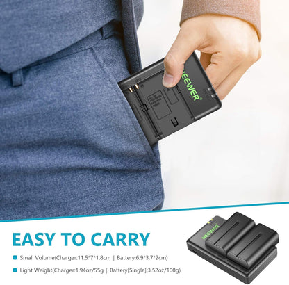 NEEWER NP-F550 Battery Charger Set Compatible with Sony NP-F970 F750 F770..