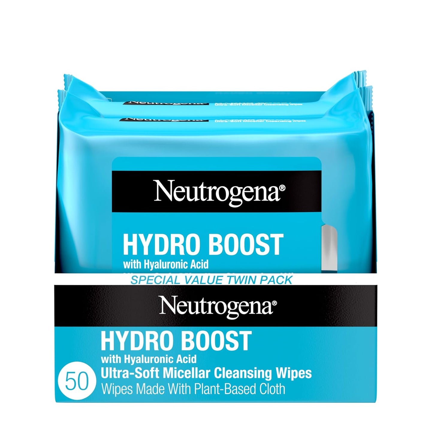 Neutrogena Hydro Boost Cleansing Wipes Makeup Remover for Face Micellar Gently Removes Oil, Dirt, and Waterproof Makeup Daily..