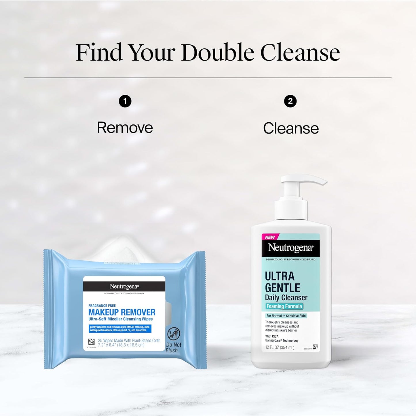 Neutrogena Makeup Remover Micellar Wipes for Face Daily Gently Removes Oil Dirt and Waterproof Makeup..