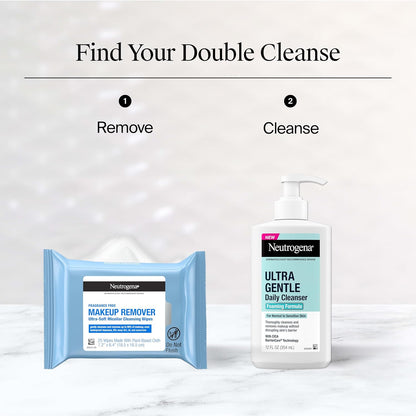 Neutrogena Makeup Remover Micellar Wipes for Face Daily Gently Removes Oil Dirt and Waterproof Makeup..