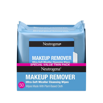 Neutrogena Makeup Remover Micellar Wipes for Face Daily Gently Removes Oil Dirt and Waterproof Makeup..