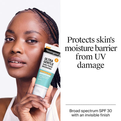Neutrogena Ultra Gentle Daily Facial Moisturizer with SPF 30 Sunscreen with CICA, Lightweight Face Lotion..