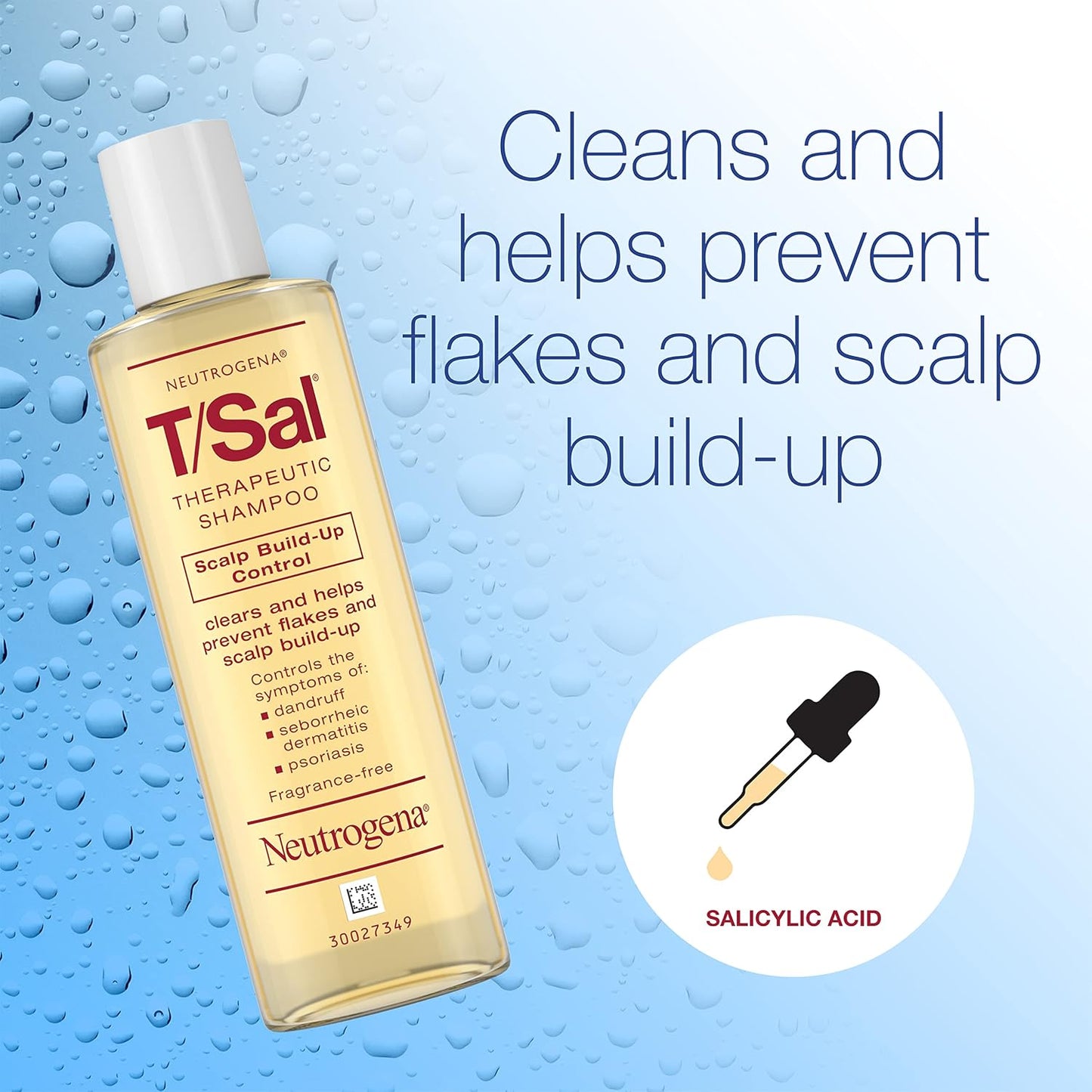 Neutrogena T/Sal Therapeutic Dandruff Shampoo, Scalp Build-Up Control, 3% Salicylic Acid,Psoriasis Treatment..