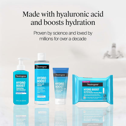 Neutrogena Hydro Boost Cleansing Wipes Makeup Remover for Face Micellar Gently Removes Oil, Dirt, and Waterproof Makeup Daily..