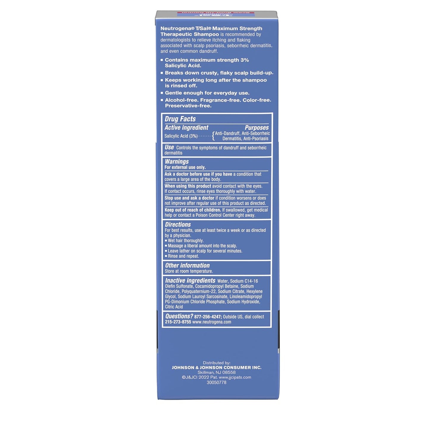 Neutrogena T/Sal Therapeutic Dandruff Shampoo, Scalp Build-Up Control, 3% Salicylic Acid,Psoriasis Treatment..