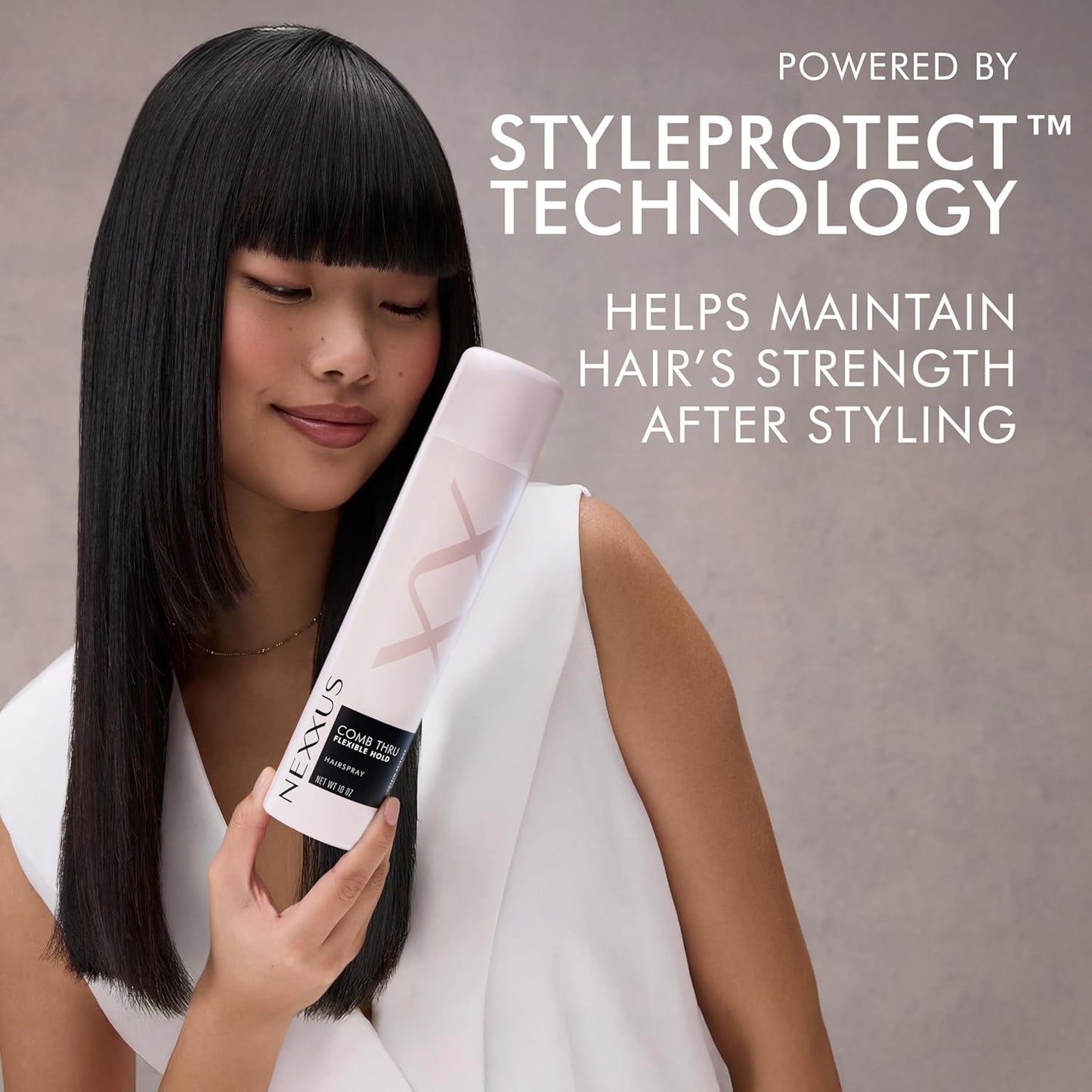 Nexxus Styling Spray Comb Thru Finish Flexible Hold Hairspray Powered by STYLEPROTECT Technology 10 Oz