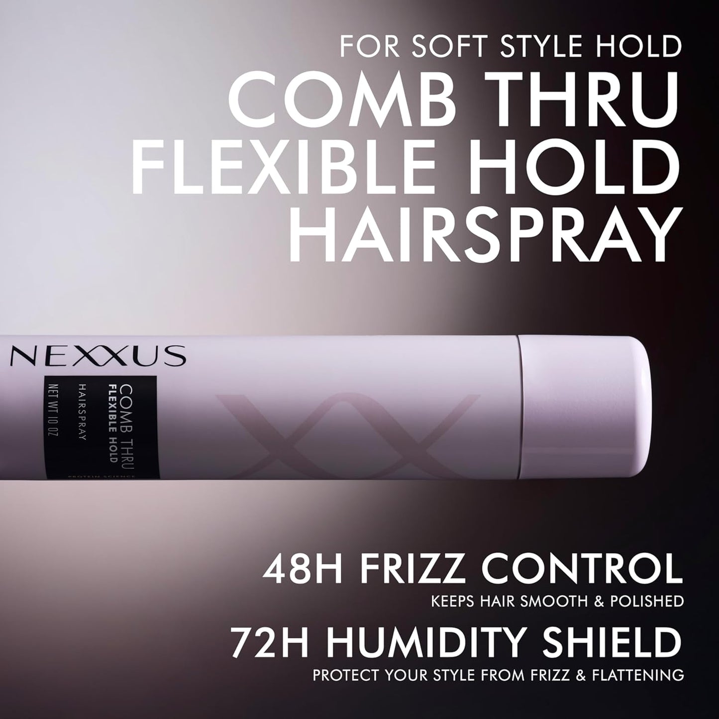 Nexxus Styling Spray Comb Thru Finish Flexible Hold Hairspray Powered by STYLEPROTECT Technology 10 Oz