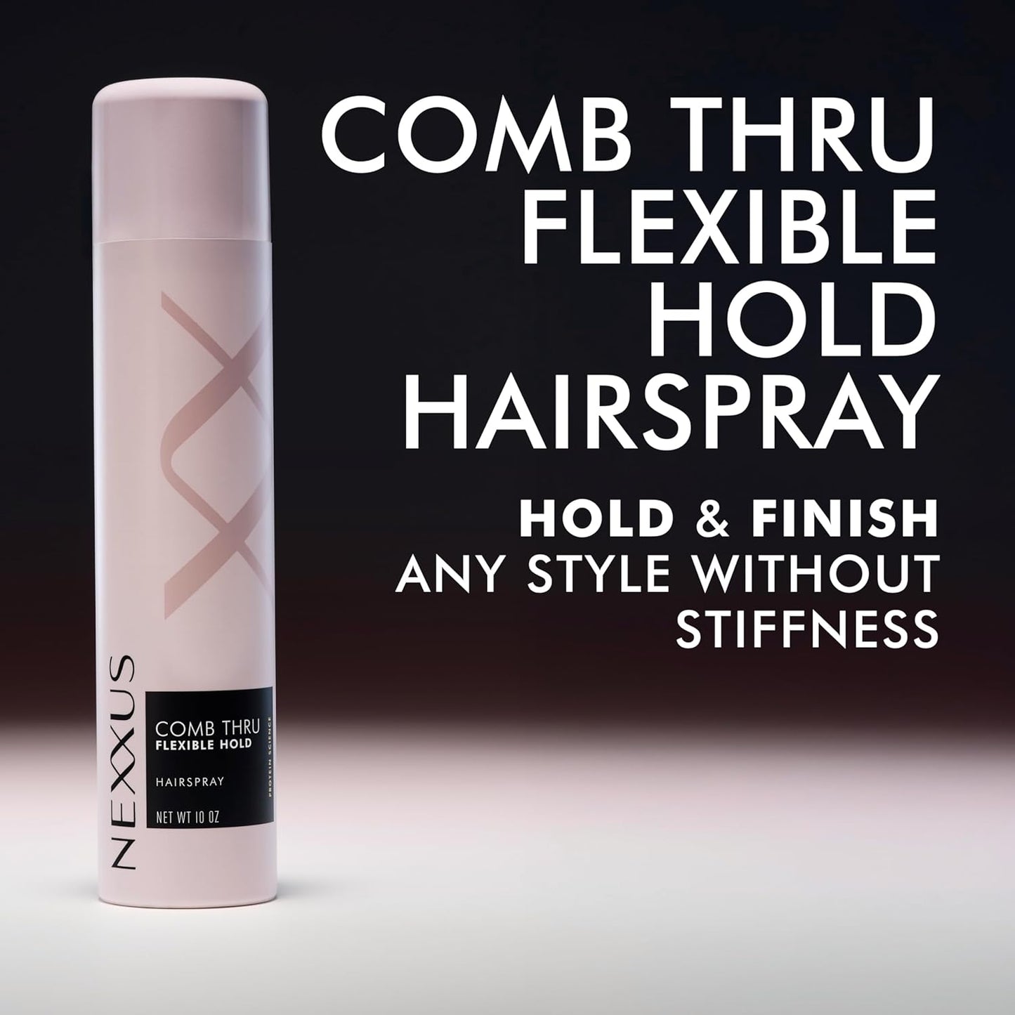 Nexxus Styling Spray Comb Thru Finish Flexible Hold Hairspray Powered by STYLEPROTECT Technology 10 Oz