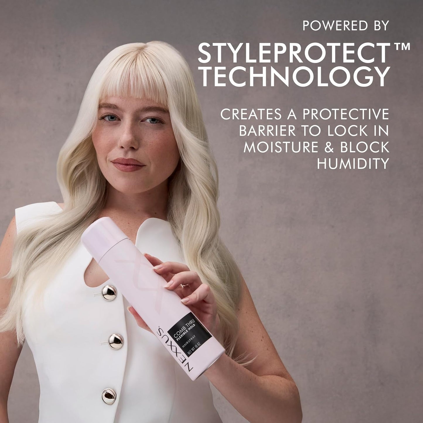 Nexxus Styling Spray Comb Thru Finish Flexible Hold Hairspray Powered by STYLEPROTECT Technology 10 Oz