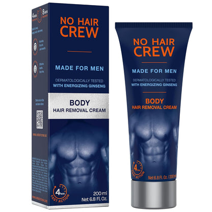 No Hair Crew Body At Home Hair Removal Cream for Manscaping Unwanted Hair with Energizing Ginseng..