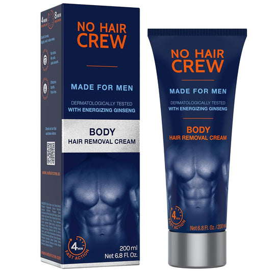 No Hair Crew Body At Home Hair Removal Cream for Manscaping Unwanted Hair with Energizing Ginseng..