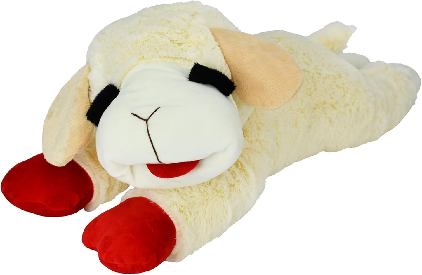 Multipet Lamb Chop Dog Plush Toy - Squeaky Toy for All Dogs - Jumbo (24", Cream)