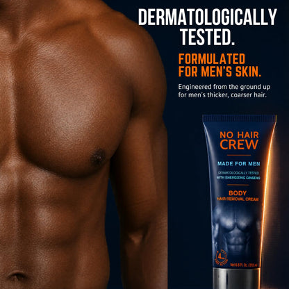 No Hair Crew Body At Home Hair Removal Cream for Manscaping Unwanted Hair with Energizing Ginseng..