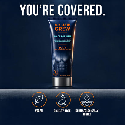 No Hair Crew Body At Home Hair Removal Cream for Manscaping Unwanted Hair with Energizing Ginseng..
