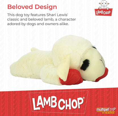 Multipet Lamb Chop Dog Plush Toy - Squeaky Toy for All Dogs - Jumbo (24", Cream)