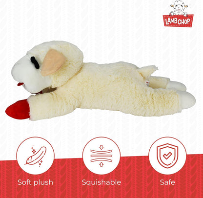 Multipet Lamb Chop Dog Plush Toy - Squeaky Toy for All Dogs - Jumbo (24", Cream)
