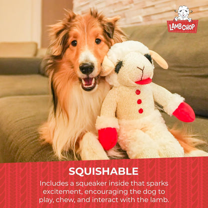 Multipet Lamb Chop Dog Plush Toy - Squeaky Toy for All Dogs - Jumbo (24", Cream)