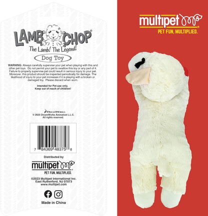 Multipet Lamb Chop Dog Plush Toy - Squeaky Toy for All Dogs - Jumbo (24", Cream)