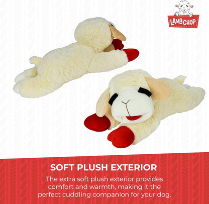 Multipet Lamb Chop Dog Plush Toy - Squeaky Toy for All Dogs - Jumbo (24", Cream)