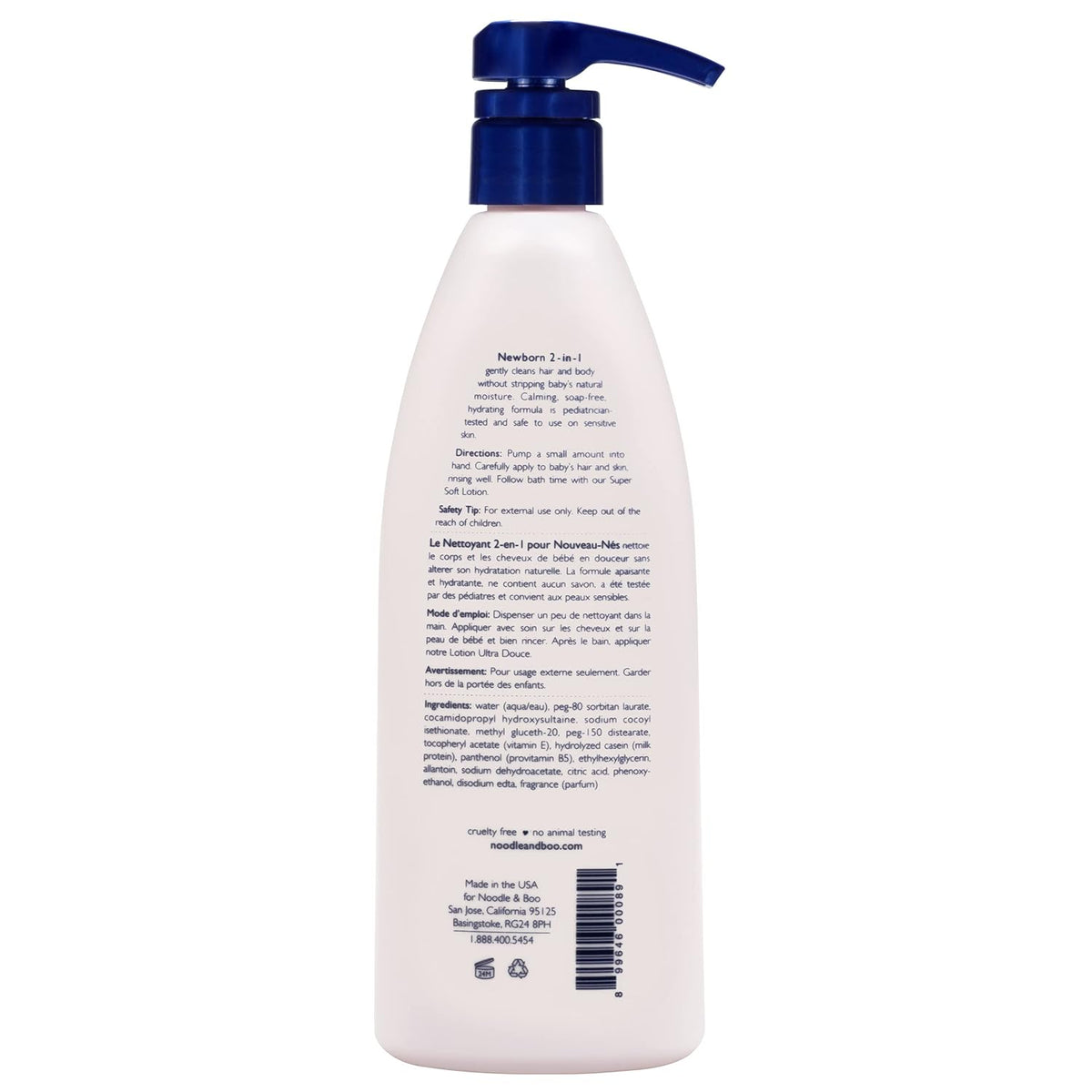 Noodle & Boo Newborn 2-in-1 Baby Shampoo and Body Wash, Tear-Free, Hypoallergenic..