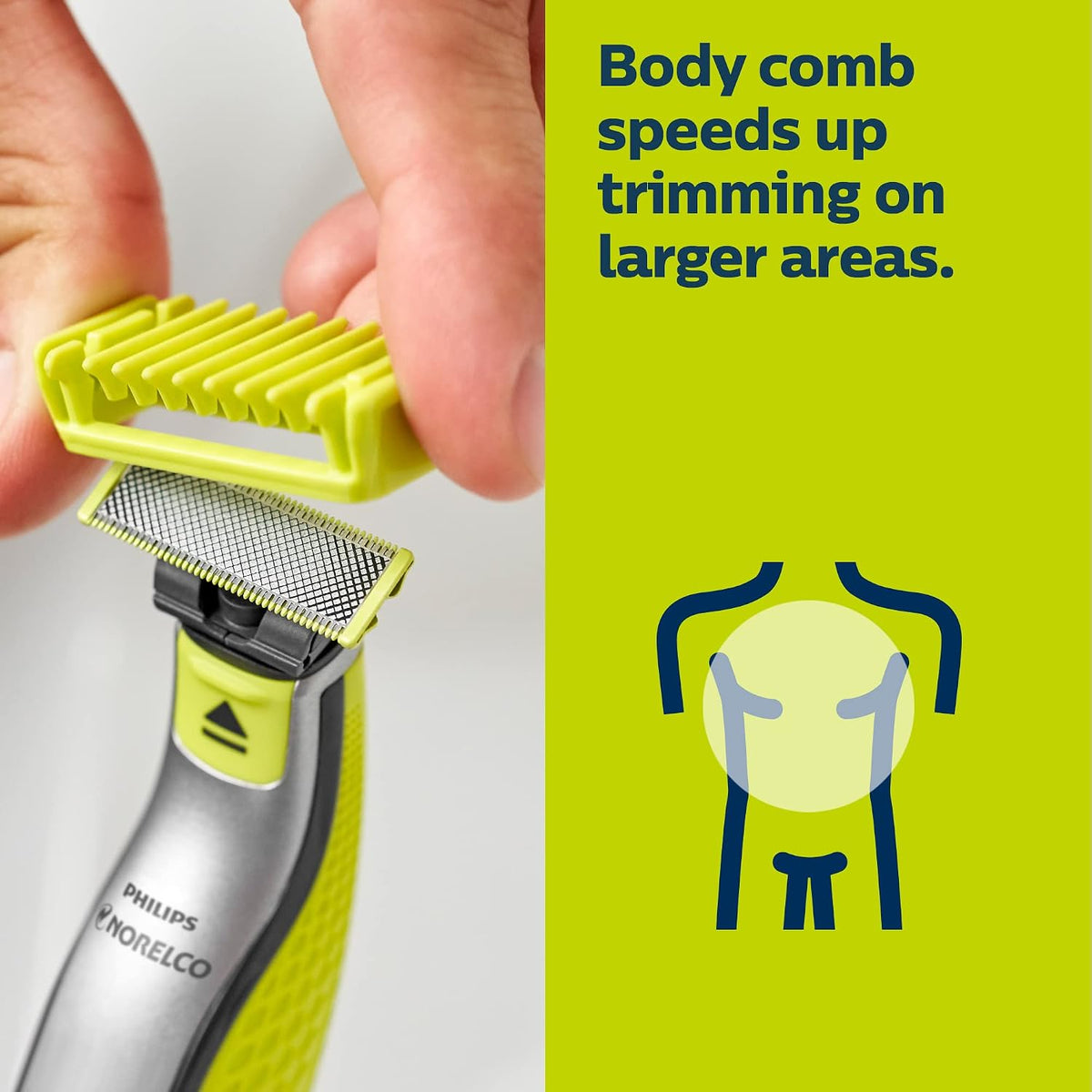 Philips Norelco OneBlade Face + Body Hybrid Electric Trimmer and Shaver, QP2630/70